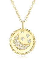catchy moon star coin gold baby necklace